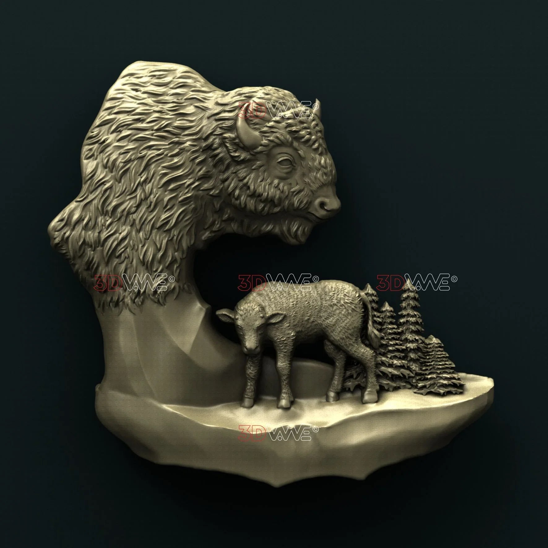 BISONS 3D STL 3DWave