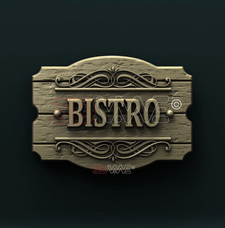 BISTRO SIGN 3D STL 3DWave