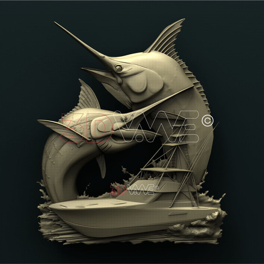 BLUE MARLIN 3D STL 3DWave