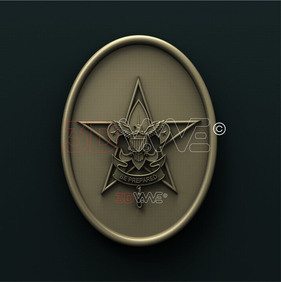 BOY SCOUT STAR BADGE 3D STL 3DWave