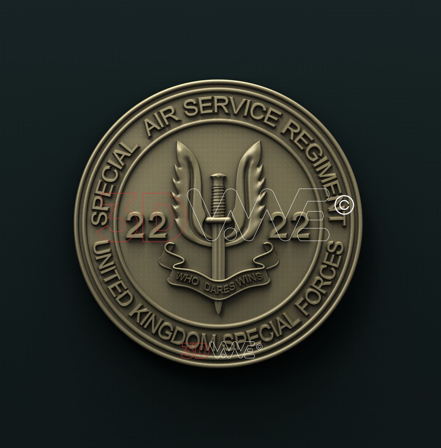 BRITISH 22 REGIMENT SAS PATCH 3D STL 3DWave
