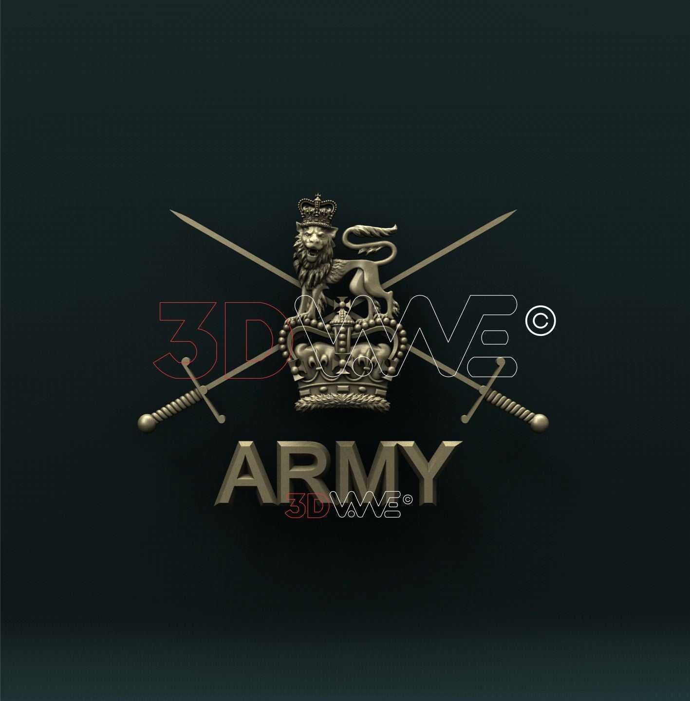 BRITISH ARMY PATCH 3D STL 3DWave