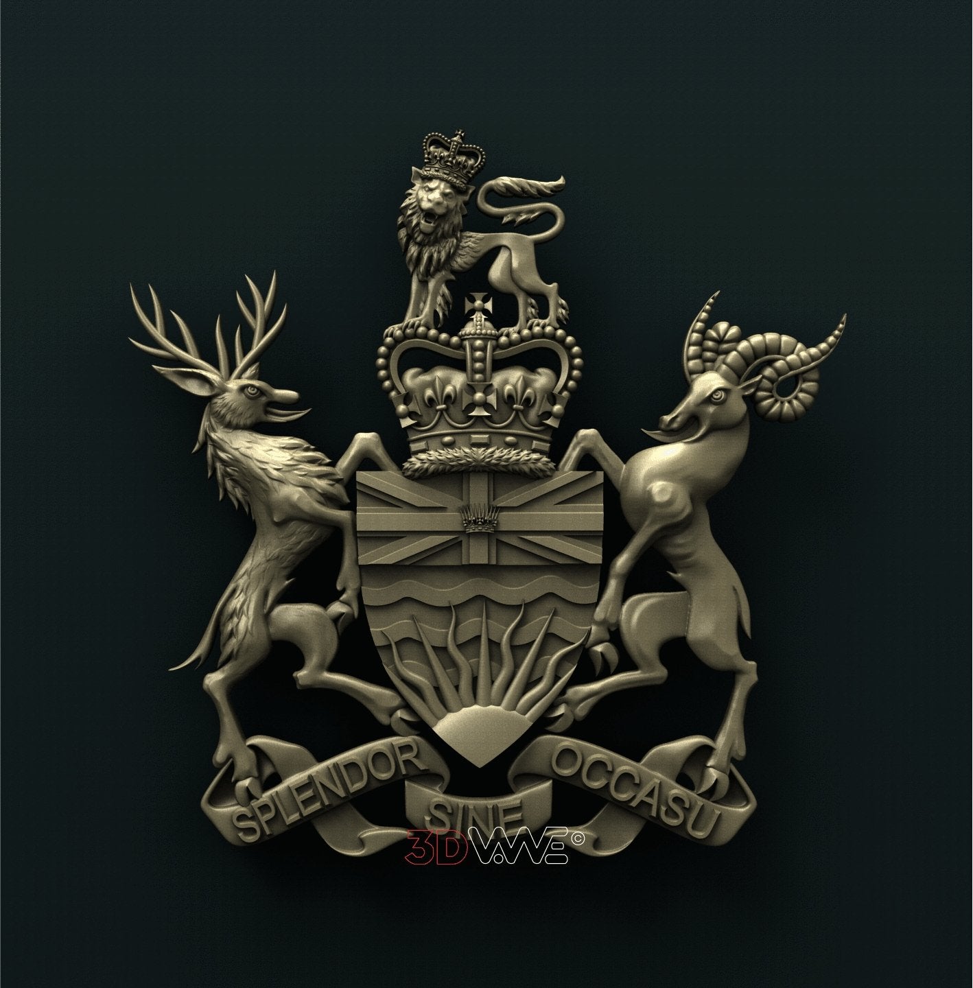 BRITISH COLUMBIA COAT OF ARMS 3D STL 3DWave