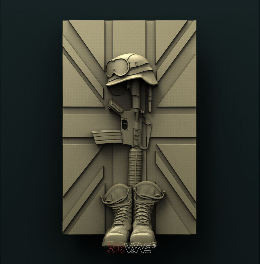 BRITISH FALLEN SOLDIER 3D STL 3DWave