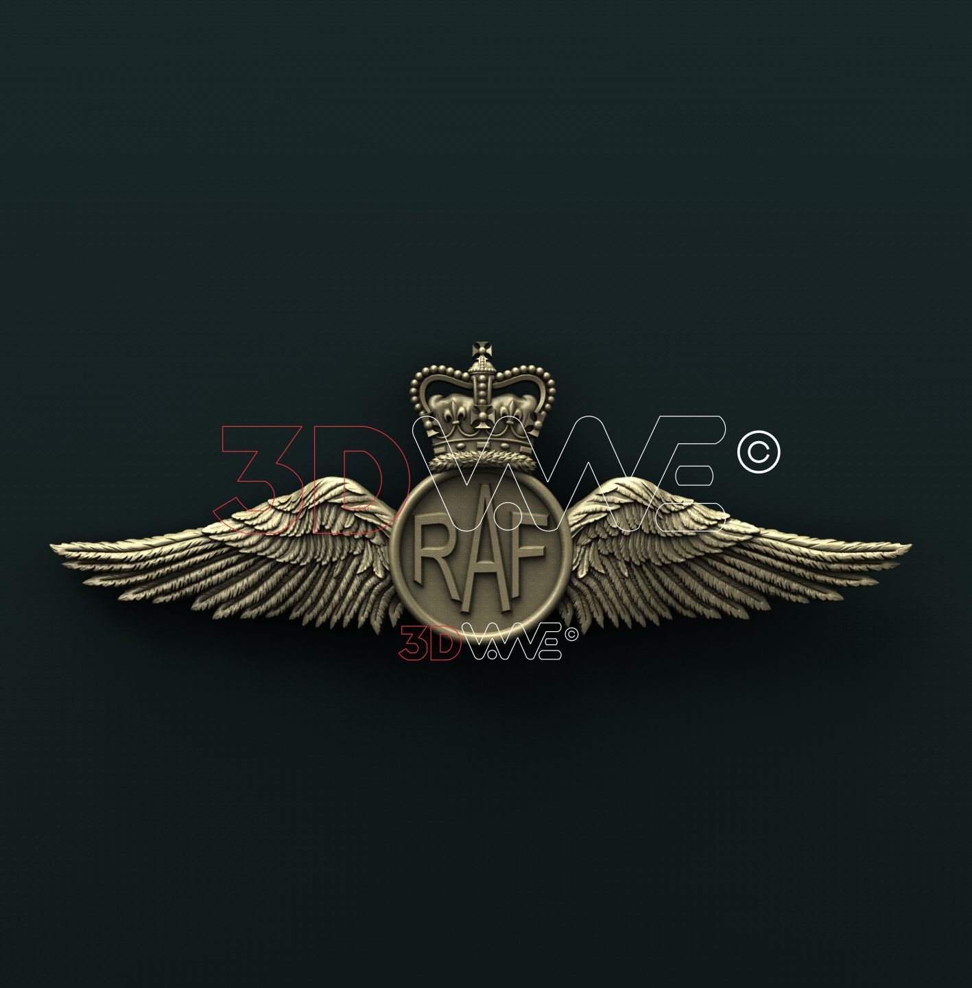 BRITISH RAF PILOT WINGS 3D STL 3DWave