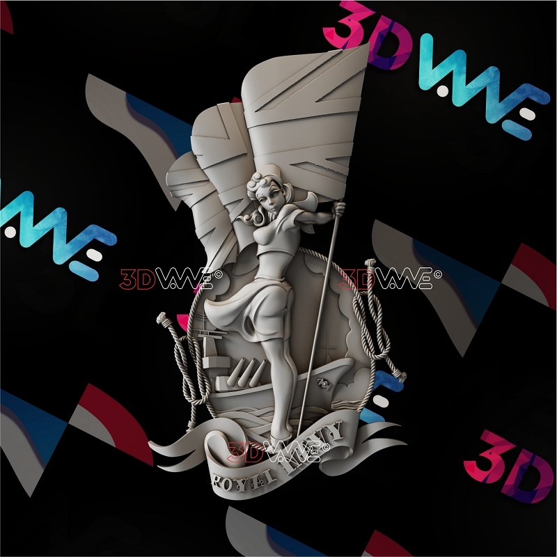 BRITISH ROYAL NAVY PIN-UP GIRL 3d stl 3DWave.us