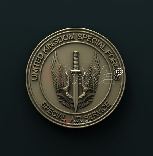 BRITISH SAS PATCH 3D STL 3DWave
