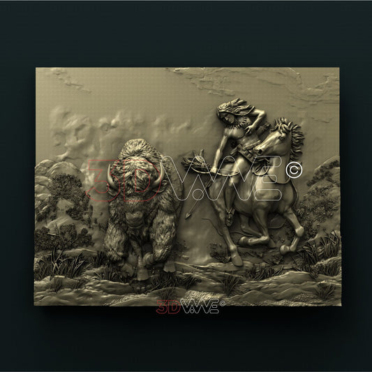 BUFFALO HUNTING 3D STL 3DWave