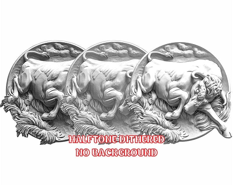 BULL 3d illusion & laser-ready file 3DWave.us