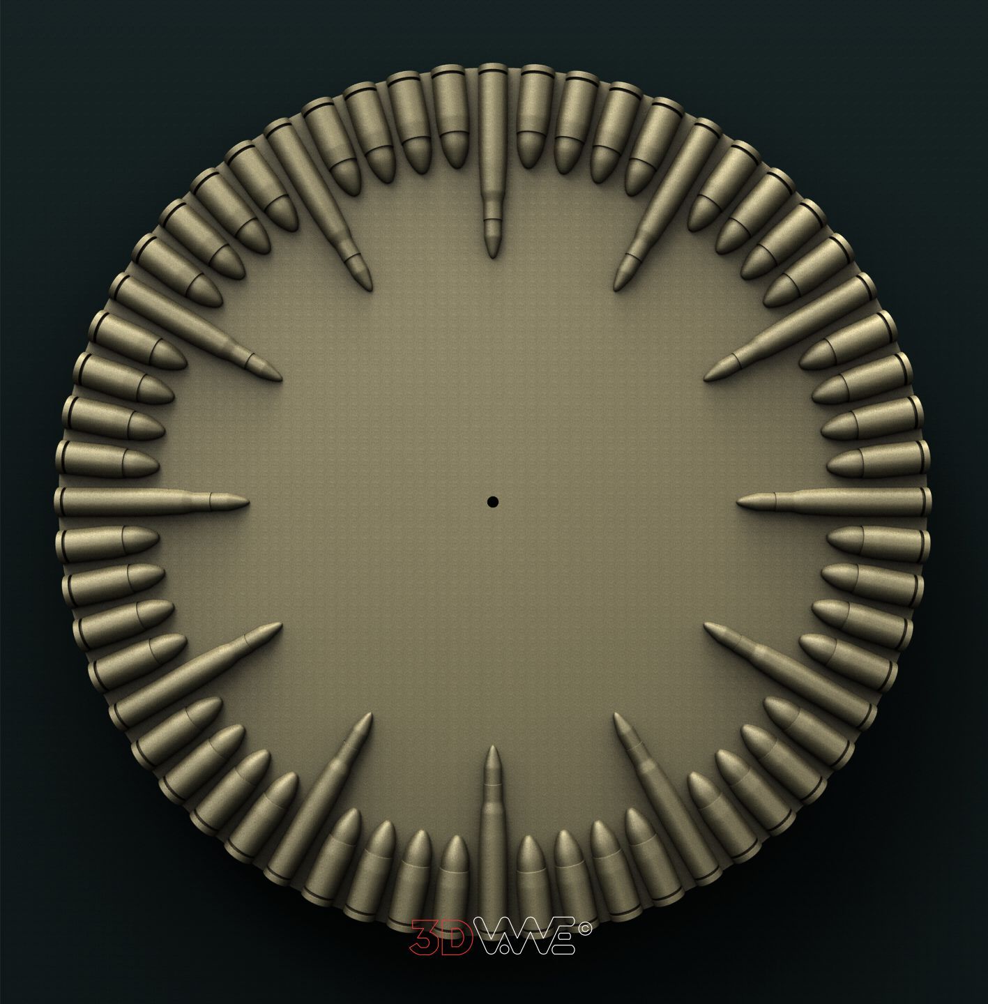 BULLETS WALL CLOCK 3D STL 3DWave