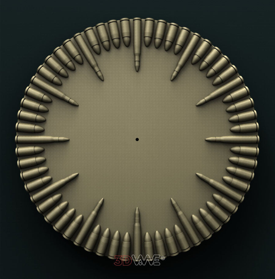 BULLETS WALL CLOCK 3D STL 3DWave