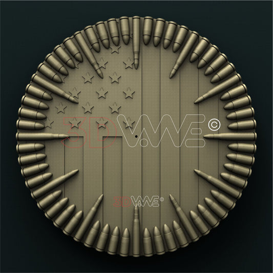 BULLETS WALL CLOCK 3D STL 3DWave