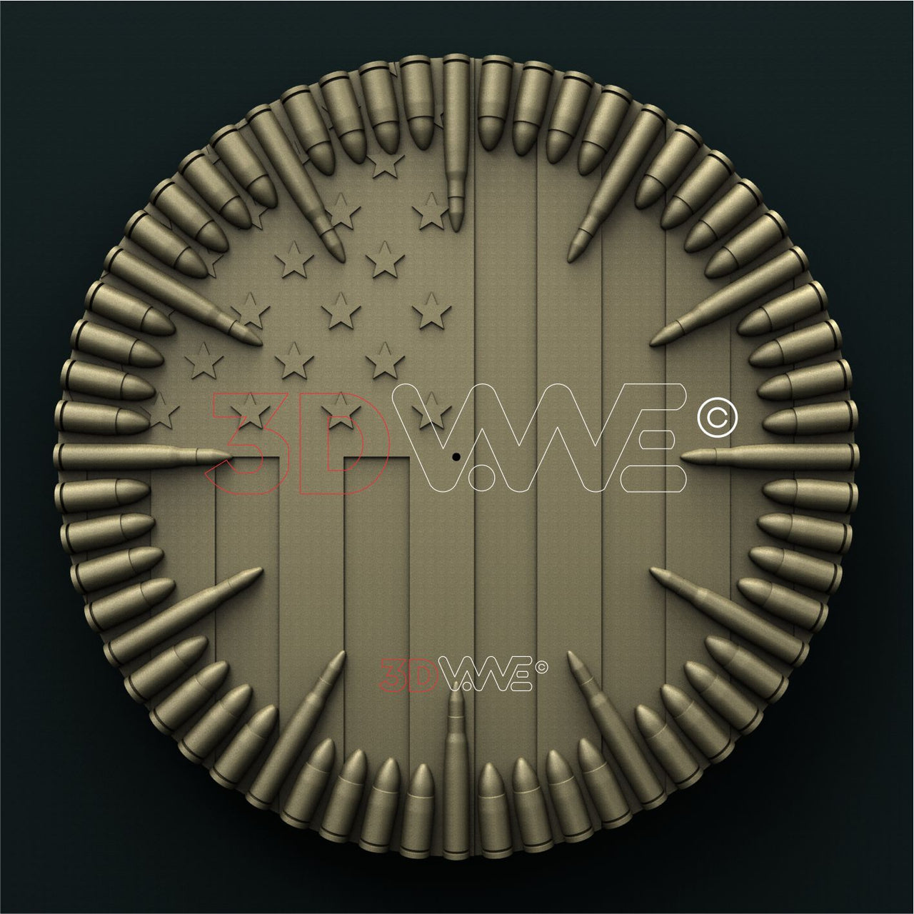 BULLETS WALL CLOCK 3D STL 3DWave