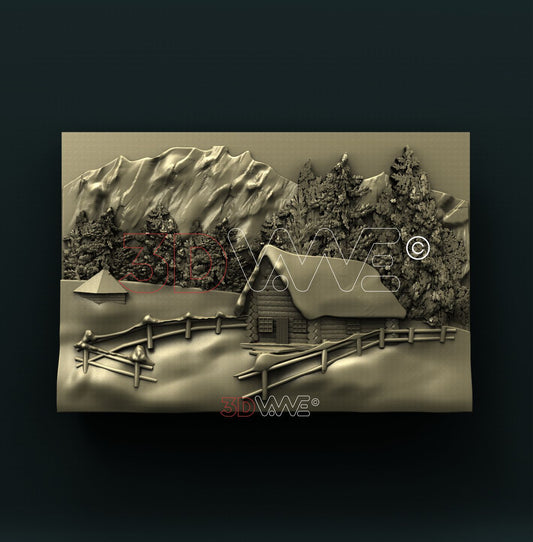 CABIN IN MOUNTAINS 3D STL 3DWave