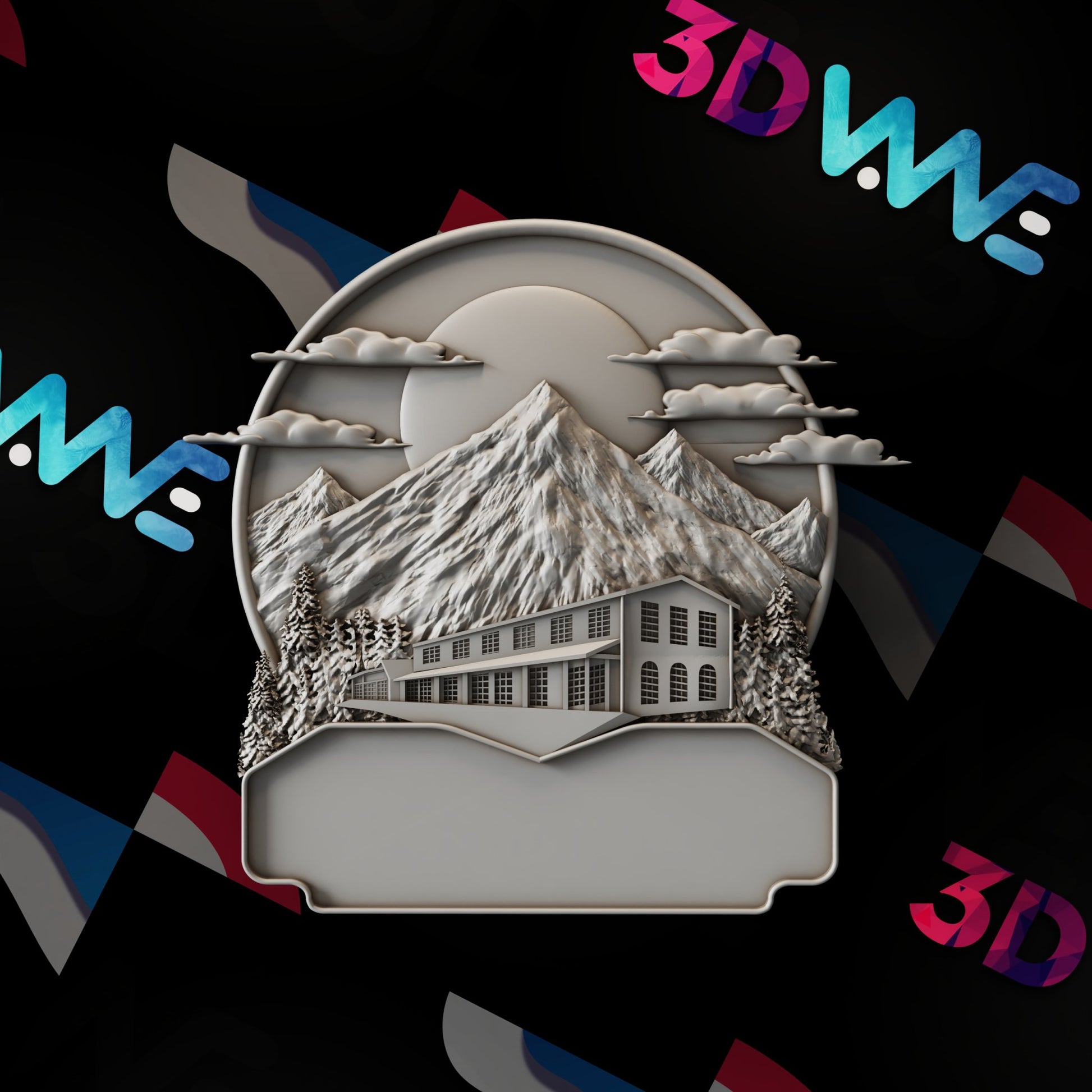 Cabin Sign 3d stl - 3DWave.us