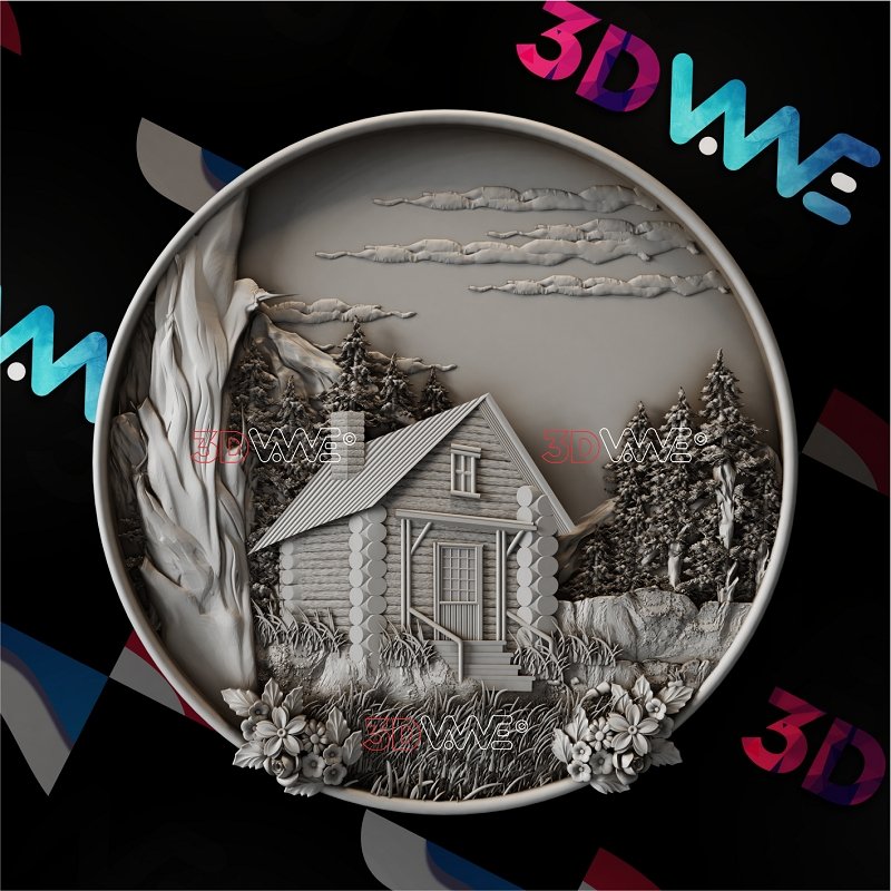 Cabin sign 3d stl - 3DWave.us