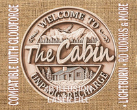 Thumbnail for CABIN WELCOME SIGN 3d illusion & laser-ready files 3DWave.us