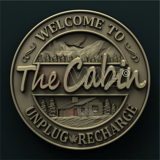 CABIN WELCOME SIGN 3D STL 3DWave