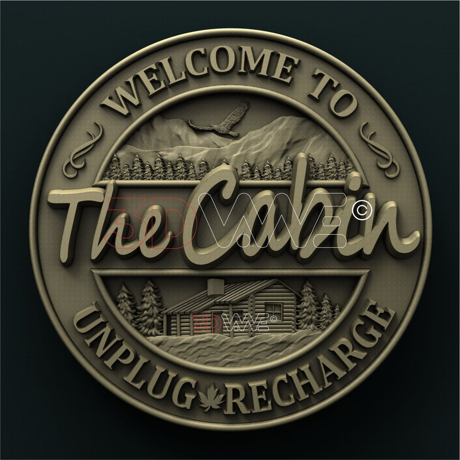 CABIN WELCOME SIGN 3D STL 3DWave