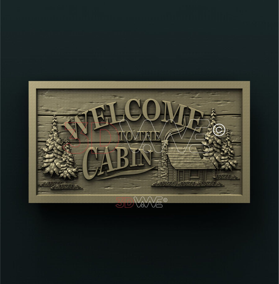 CABIN WELCOME SIGN 3D STL 3DWave
