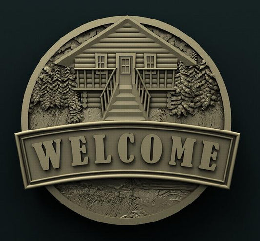 CABIN WELCOME SIGN 3D STL 3DWave