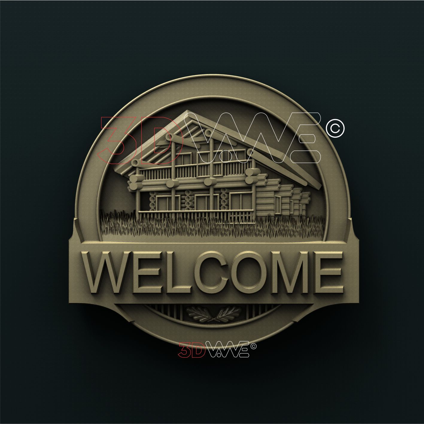CABIN WELCOME SIGN 3D STL 3DWave