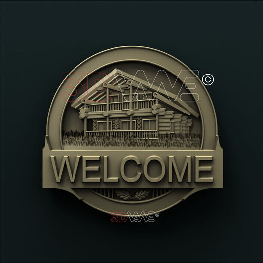 CABIN WELCOME SIGN 3D STL 3DWave