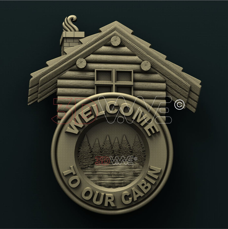 CABIN WELCOME SIGN 3D STL 3DWave