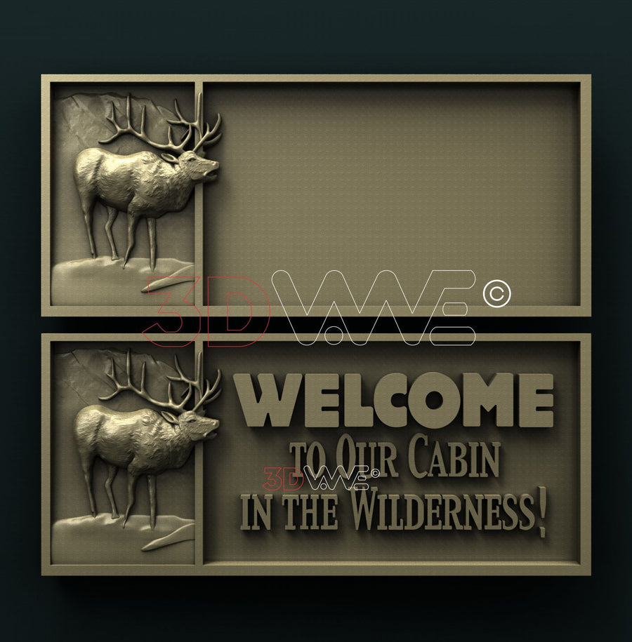 CABIN WELCOME SIGN 3D STL 3DWave