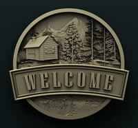 Thumbnail for CABIN WELCOME SIGN 3D STL 3DWave