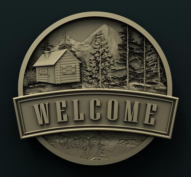 CABIN WELCOME SIGN 3D STL 3DWave