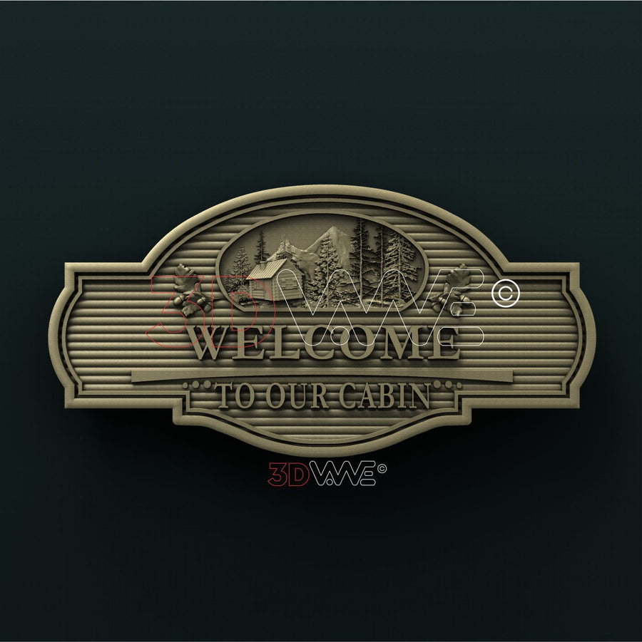 CABIN WELCOME SIGN 3D STL 3DWave