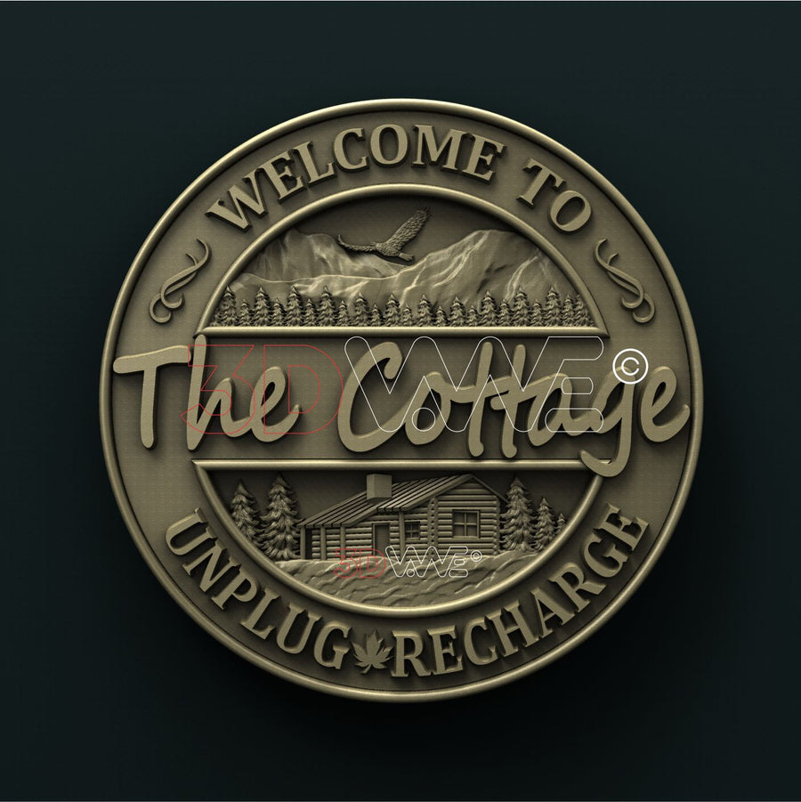 CABIN WELCOME SIGN 3D STL 3DWave