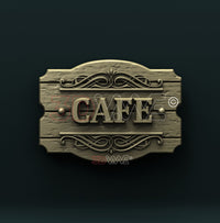 Thumbnail for CAFE SIGN 3D STL 3DWave