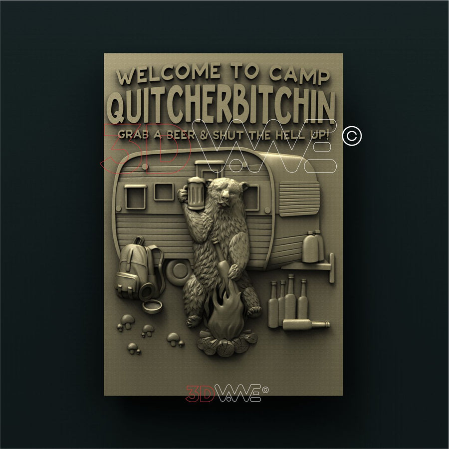 CAMPING SIGN 3d stl 3DWave