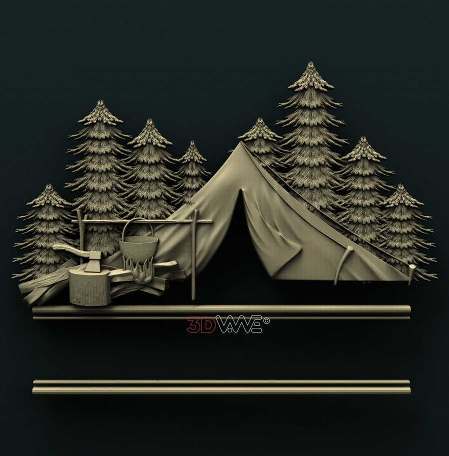 CAMPING SIGN 3D STL 3DWave