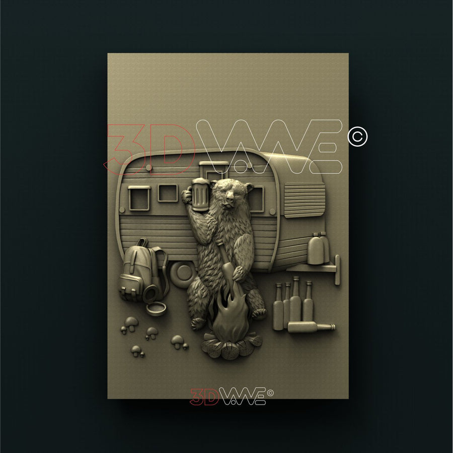 CAMPING SIGN 3d stl 3DWave