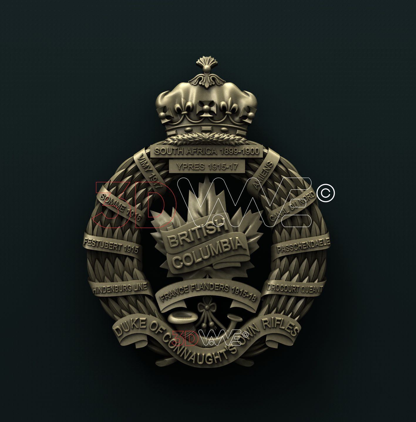 CANADA, THE BRITISH COLUMBIA REGIMENT (Duke of Connaught’s Own) 3D STL 3DWave