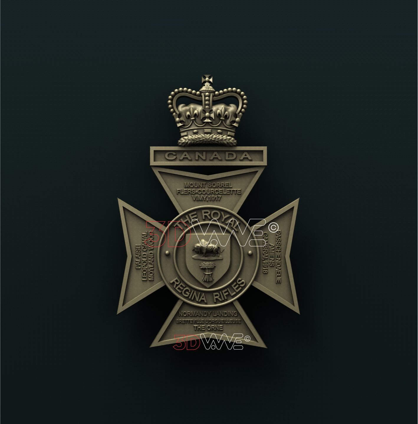 CANADIAN ARMY, THE ROYAL REGINA RIFLES 3D STL 3DWave