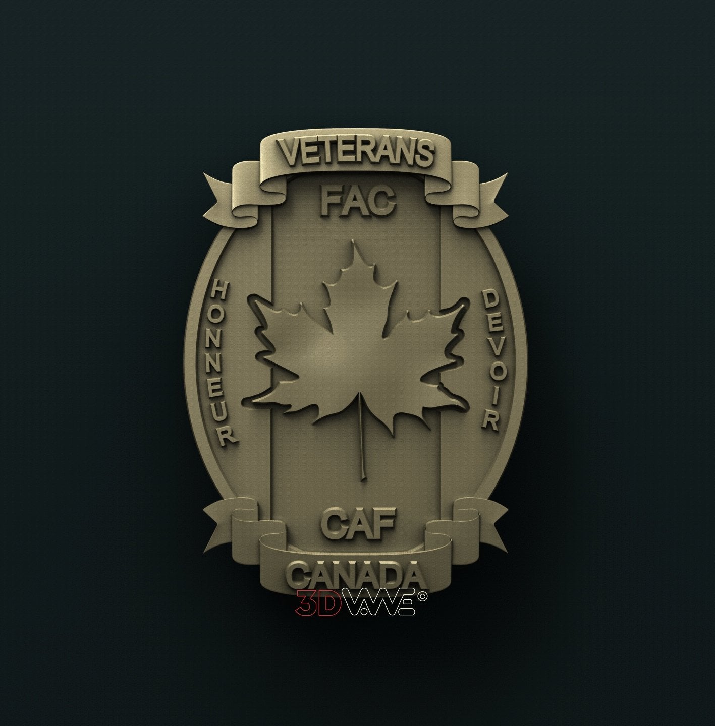 CANADIAN ARMY VETERANS BADGE 3D STL 3DWave