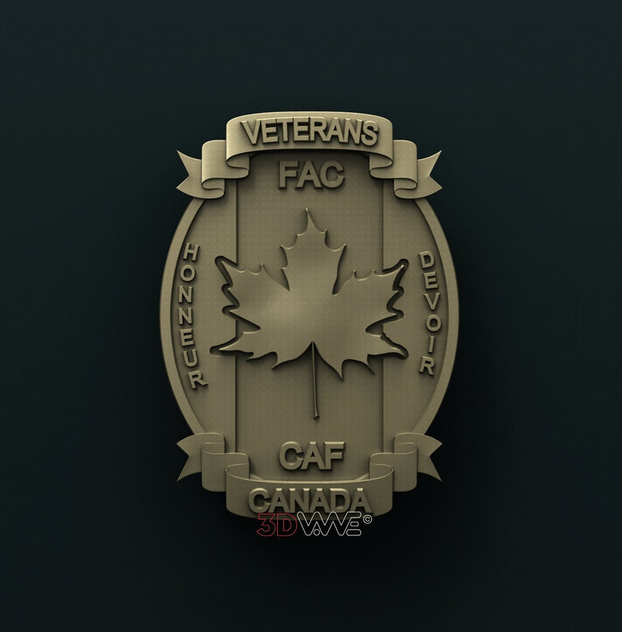 CANADIAN ARMY VETERANS BADGE 3D STL 3DWave