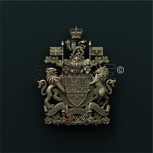 CANADIAN COAT OF ARMS 3D STL 3DWave