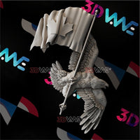 Thumbnail for CANADIAN EAGLE WITH FLAG 3d stl 3DWave.us