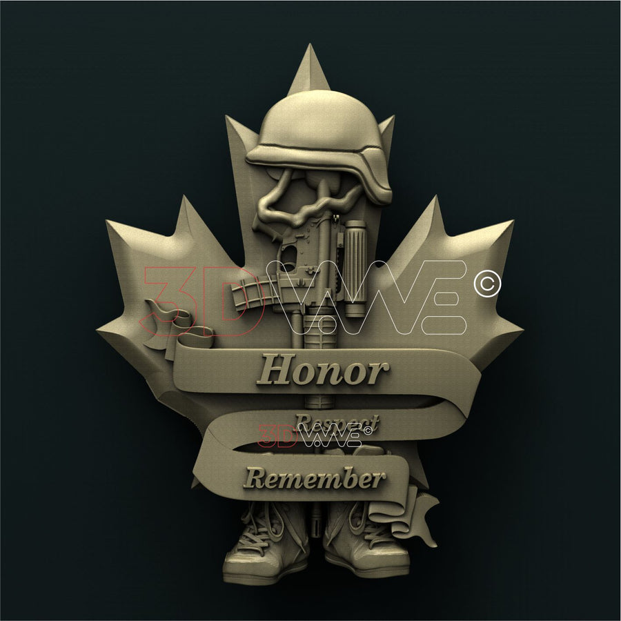 CANADIAN FALLEN HERO 3D STL 3DWave