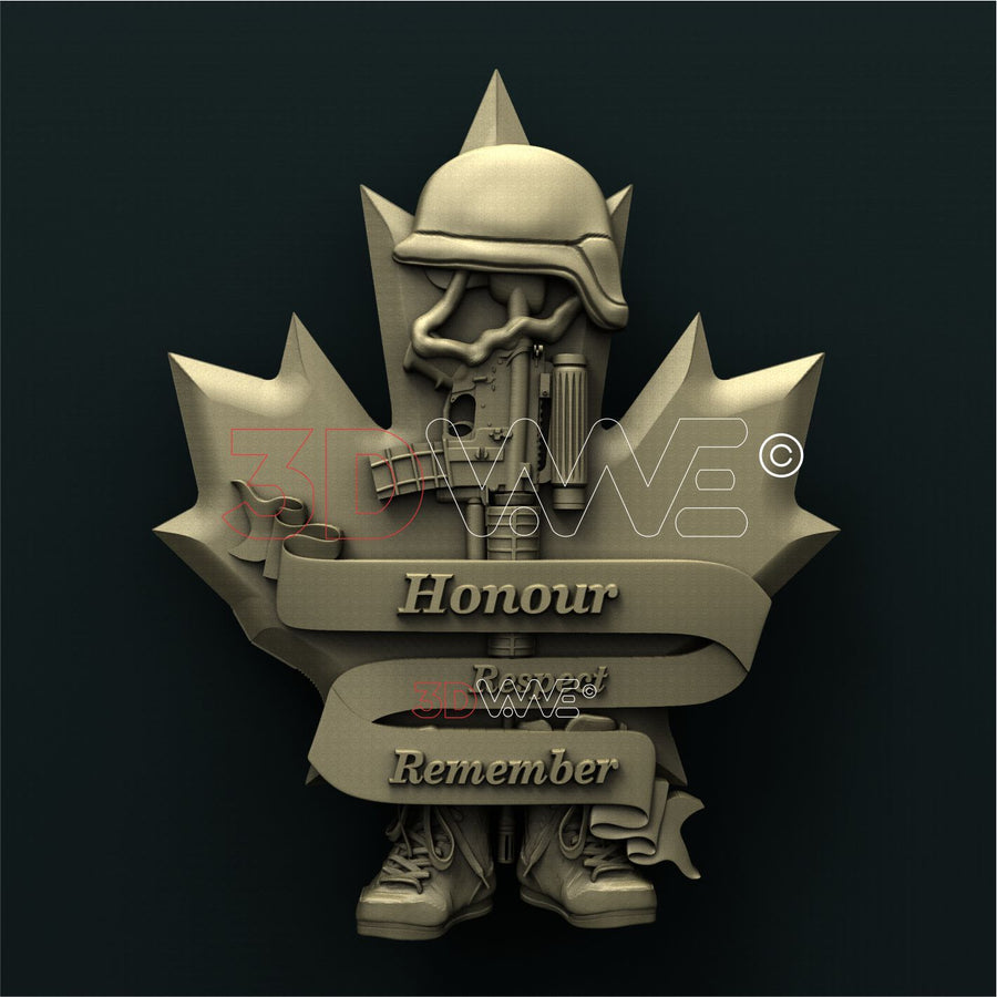 CANADIAN FALLEN SOLDIER 3D STL 3DWave