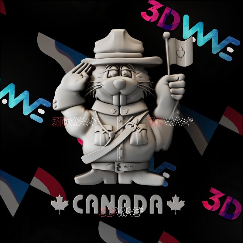 CANADIAN FUNNY BEAVER 3d stl 3DWave.us