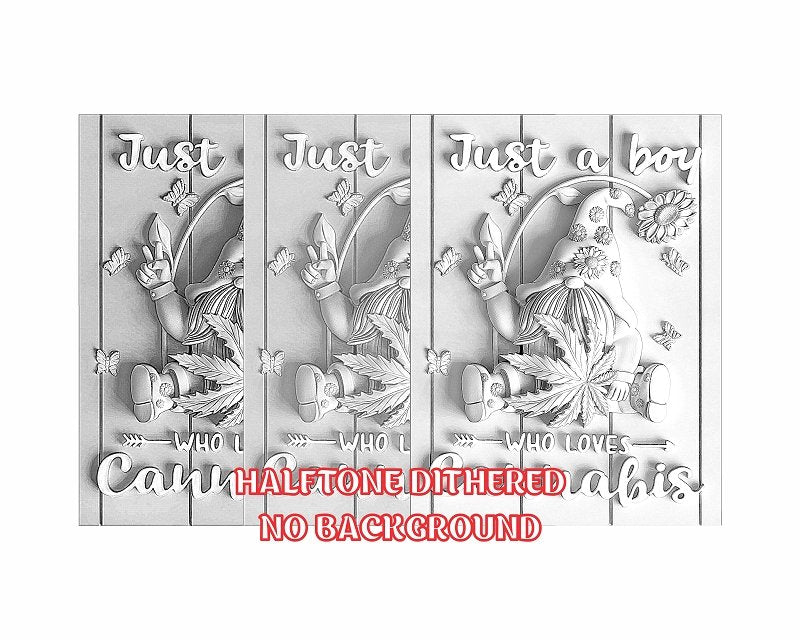 CANNABIS GNOME 3d illusion & laser-ready file 3DWave.us