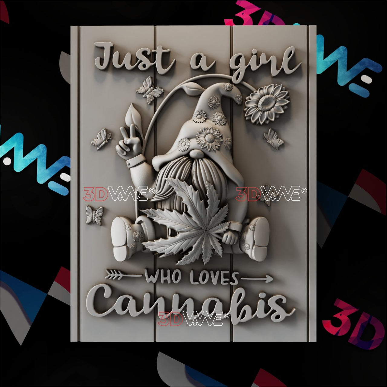 CANNABIS GNOME 3d stl 3DWave.us