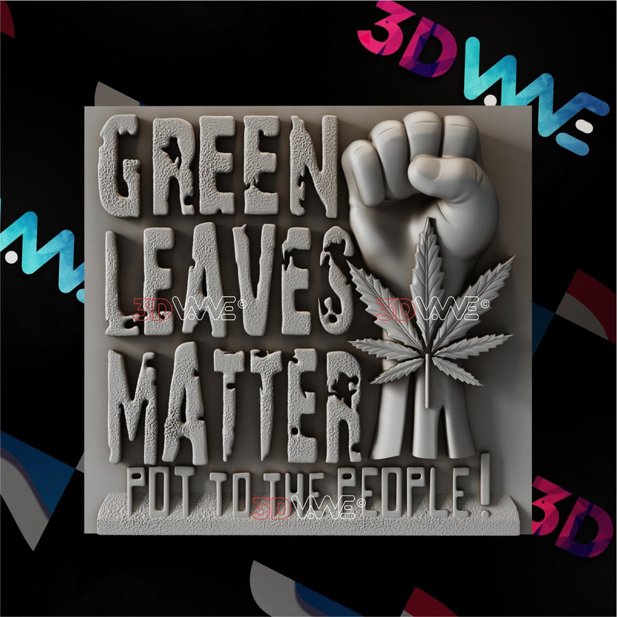 CANNABIS SIGN 3d stl 3DWave.us