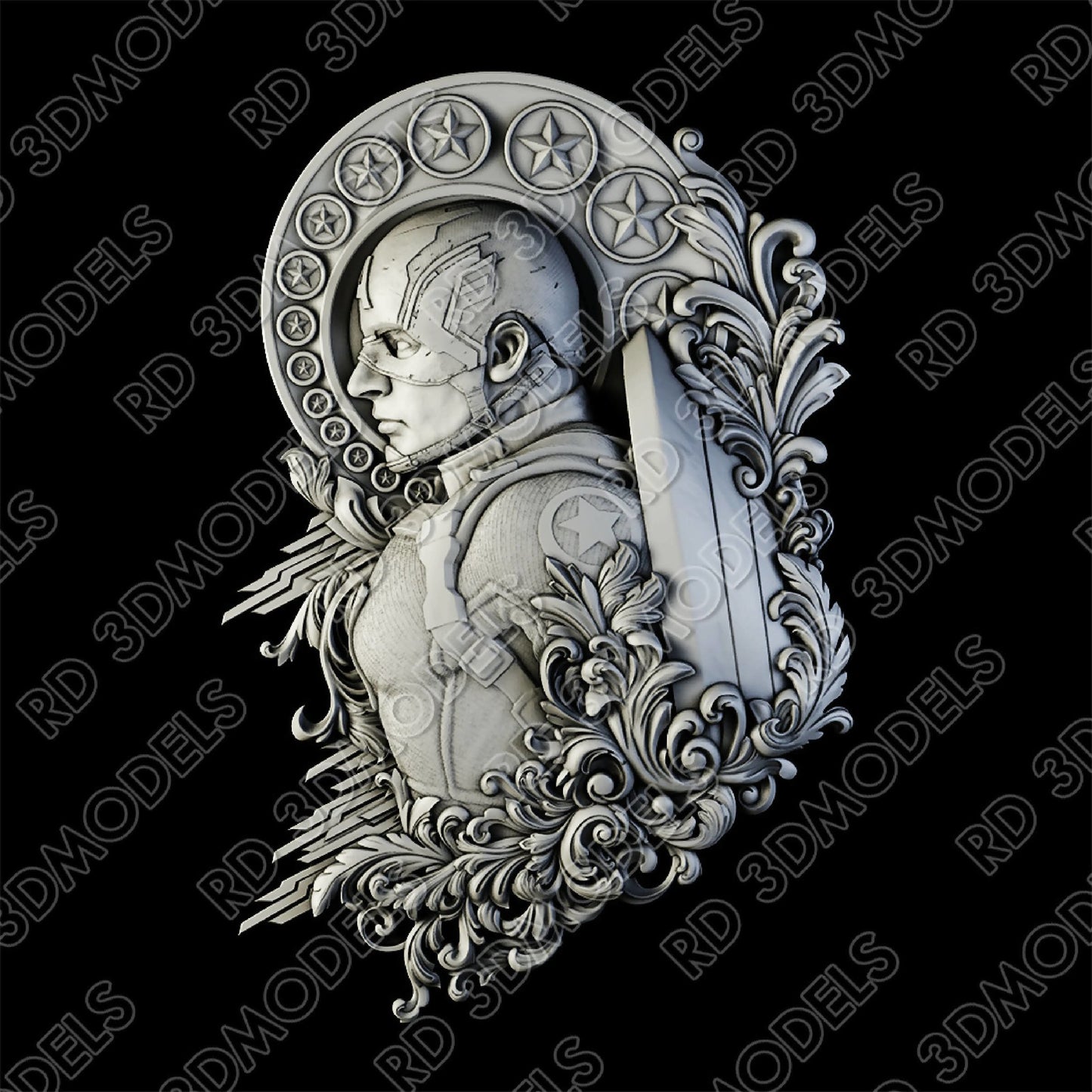 Captain America 3d stl - 3DWave.us